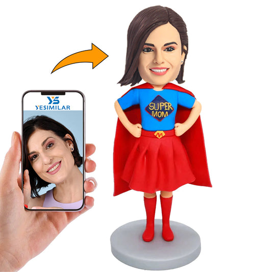 Handcraft Super Mom Superhero Custom Bobbleheadss