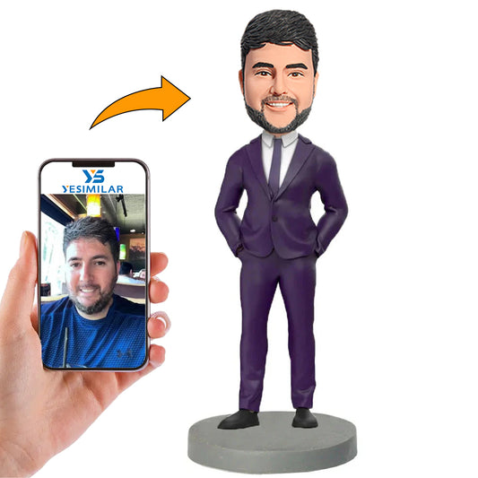 Purple Suit Business Man Custom Bobbleheads