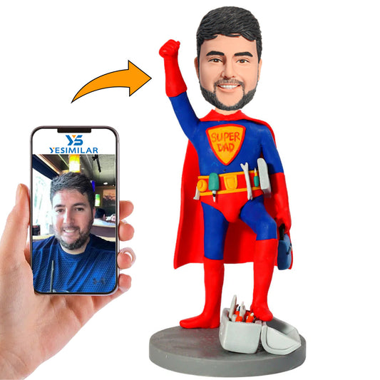 Super Dad Super Man Custom Bobbleheads Personalized Figures