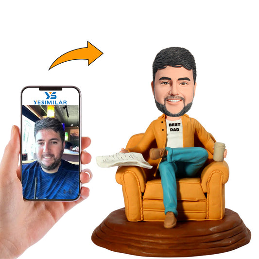 Dad Sitting on The Sofa Custom Bobbleheads