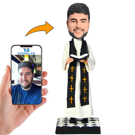 Handcraft Religious Male Priest Custom Bobbleheads