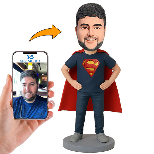 Dark Blue Suit Super Dad Custom Bobbleheads
