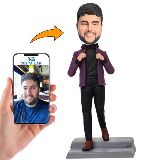 Classic Cool Jacket Boy Custom Bobbleheads