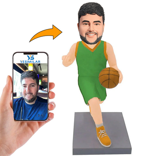 Green Suit Basketball Player Custom Bobbleheads
