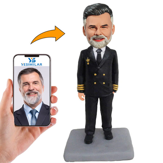 Male in Black Suit Policeman Custom Bobbleheads