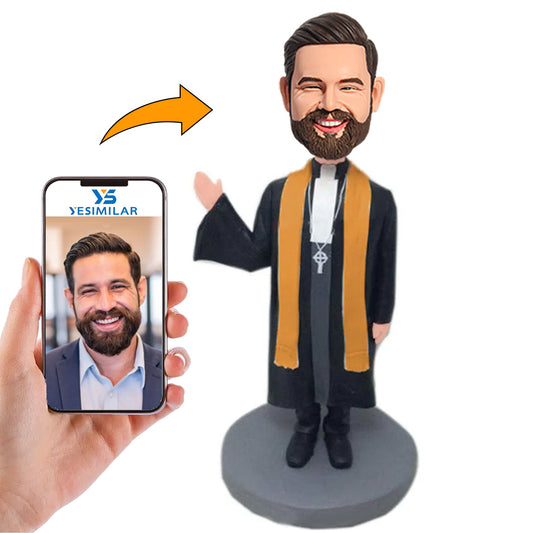 Black Suit Priest Say Hello Custom Bobbleheads