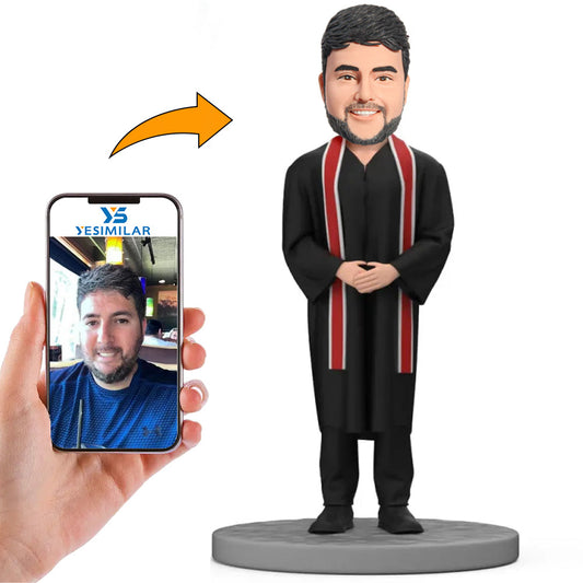 Handcraft Boy with Graduation Hat Custom Bobbleheads Graduation Gifts