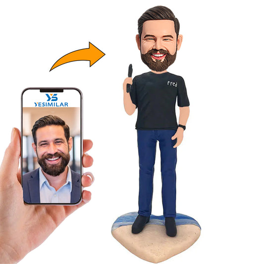 Man Standing on The Beach Custom Bobbleheads
