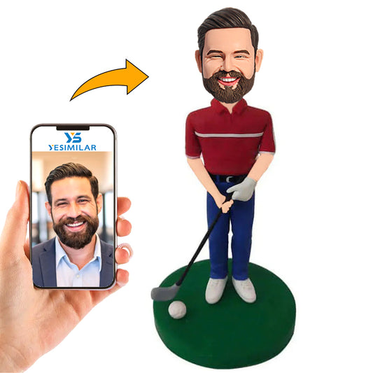 Golf Man Wearing Blue Pants Custom Bobbleheads