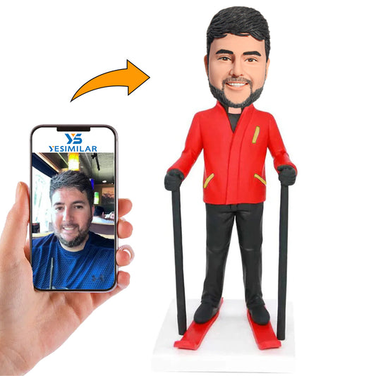Man in Red Ski Suit Custom Bobbleheads