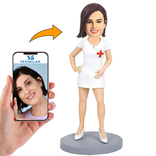 Red Cross Female Nurse Custom Bobbleheads