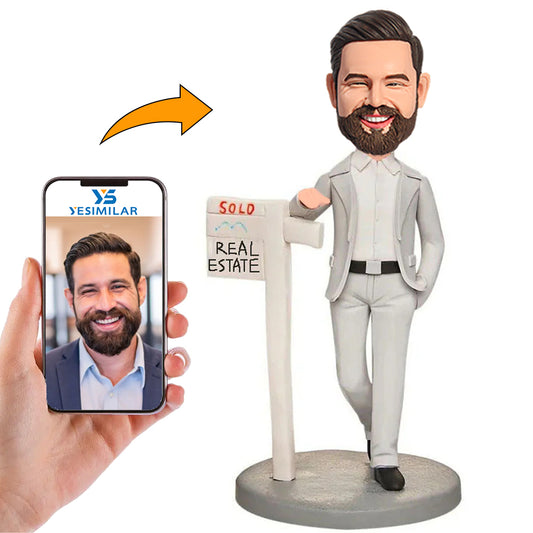 Real Estate Agent in Business Suit Custom Bobbleheads
