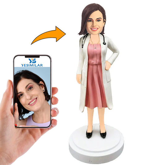 Female Pink Dress Doctor Custom Bobbleheads