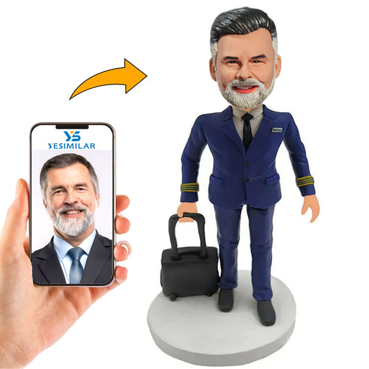 Male Pilot Captain Custom Bobbleheads
