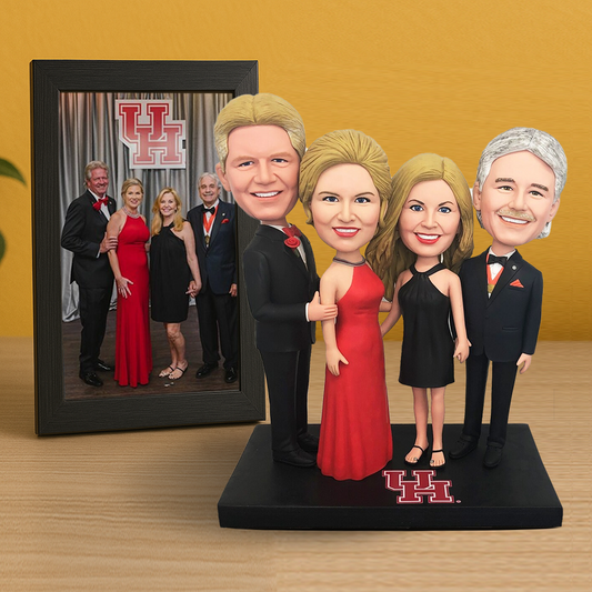 Handmade 4 Person Head-to-Toe Custom Bobbleheads