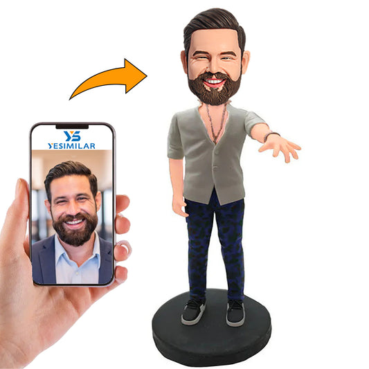 Modern Happy Man Custom Bobbleheads Gifts for Him