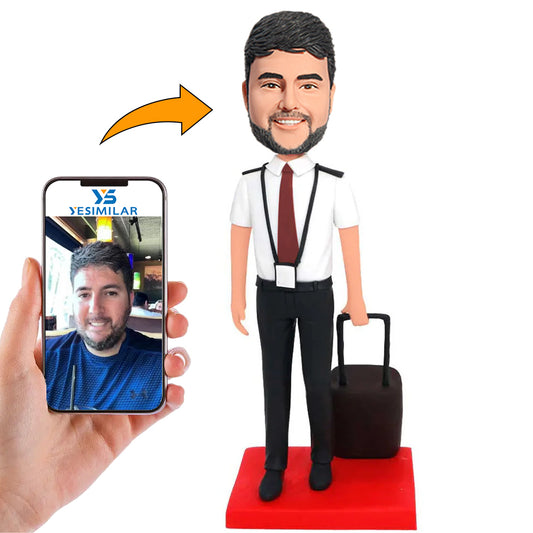 Aircraft Captain Custom Bobbleheads Handmade Gifts