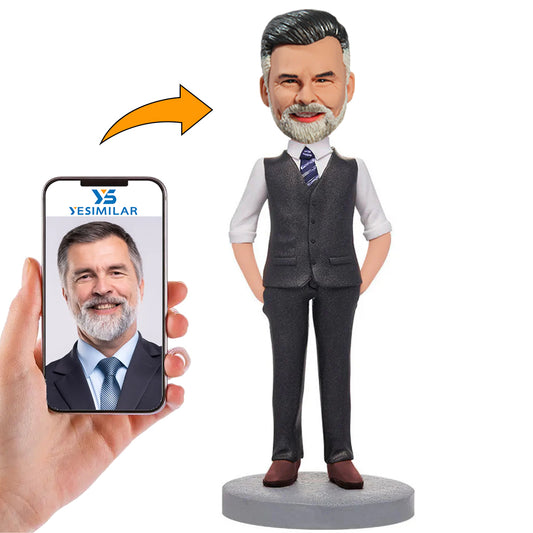 Business Man Wearing Vests Custom Bobbleheads
