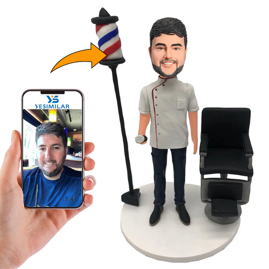 Male Barber Male Hairstylist Custom Bobbleheads
