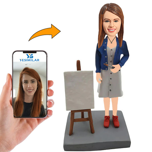 Female Teacher in Dress Custom Bobbleheads