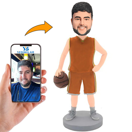 Brown Suit Basketball Player Custom Bobbleheads Personalized Gifts