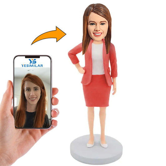 Female Bank Employee Custom Bobbleheads