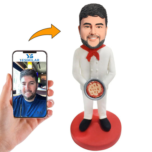Chef Holding Pizza Custom Bobbleheads