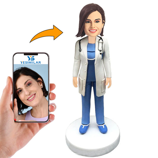 Female Operating Room Doctor Stethoscope Custom Bobbleheads