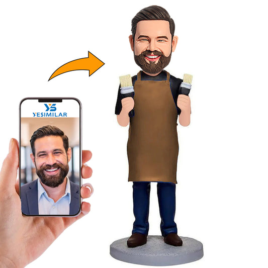 Man Holding Brush Custom Bobbleheads