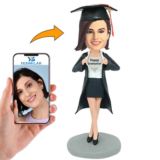 Handcraft Graduation Gifts Happy Graduation Fashion Girl Custom Bobbleheads