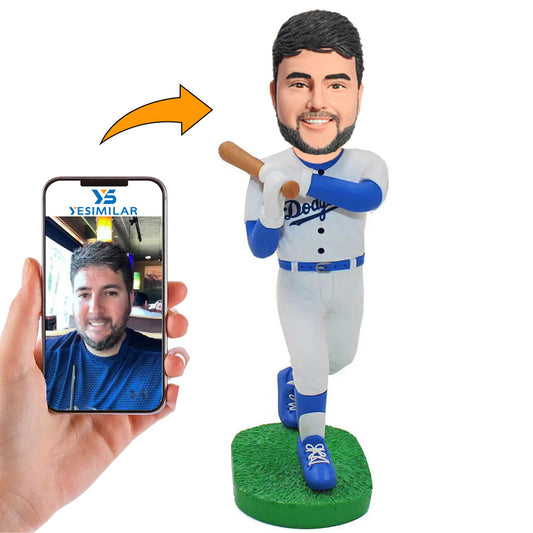 Dodgers White Suit Baseball Player Custom Bobbleheads