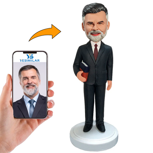 Handmade Black Suit Business Man Custom Bobbleheads