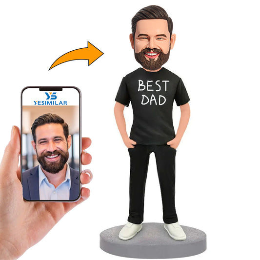 Dad Casual Man in Jeans Custom Bobbleheads