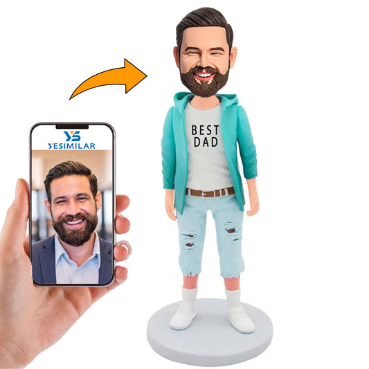 Green Shirt Casual Dad Custom Bobbleheads