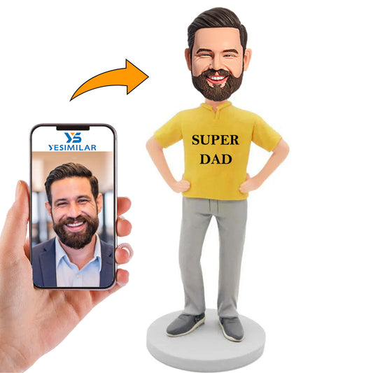 Hoodie Man Super Dad Custom Bobbleheads