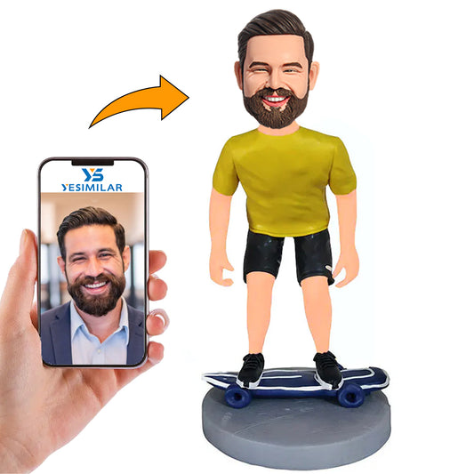Man with Skateboard Custom Bobbleheads