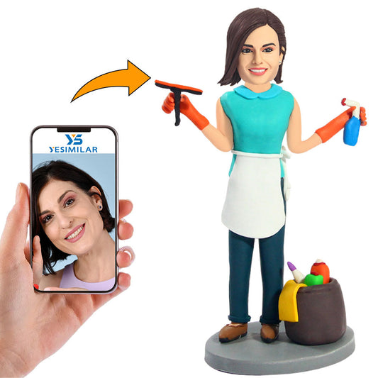 Cleaner with Cleaning Tools Custom Bobbleheads