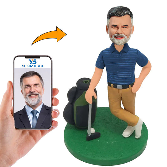 Handmade Golf Player And Equipment Custom Bobbleheads