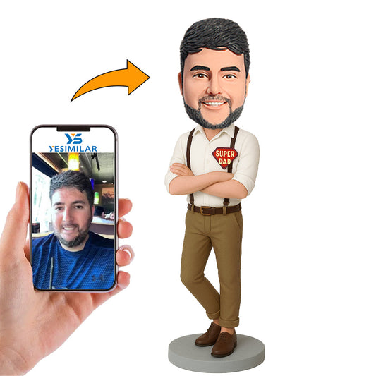Handcraft Super Dad in Bib Custom Bobbleheads