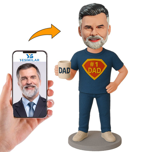 Handcraft #1 Dad Holding Cup Custom Bobbleheads