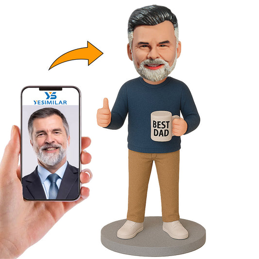 Handcraft Casual Best Dad Thumbs Up Custom Bobbleheads