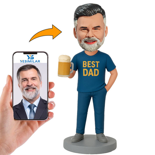 Handcraft Handcraft Best Dad Holding Beer Mug Custom Bobbleheads
