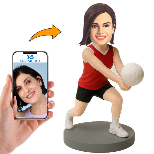 Handcraft Woman Playing Volleyball Custom Bobbleheads