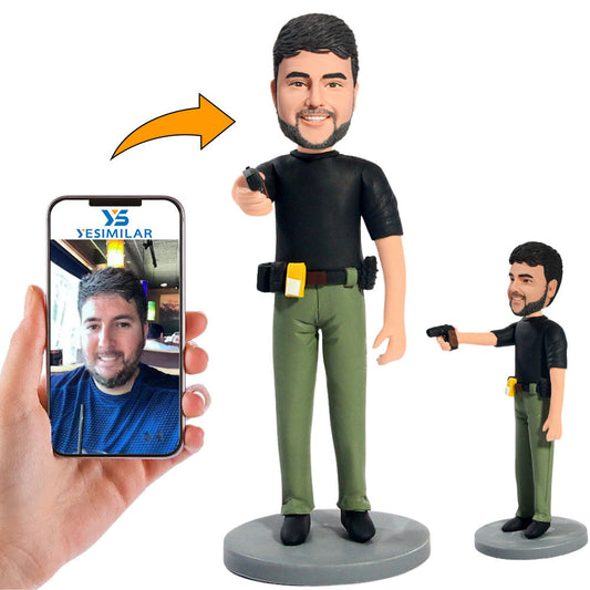 Male Sheriff Police Officer Shooting Custom Bobbleheads