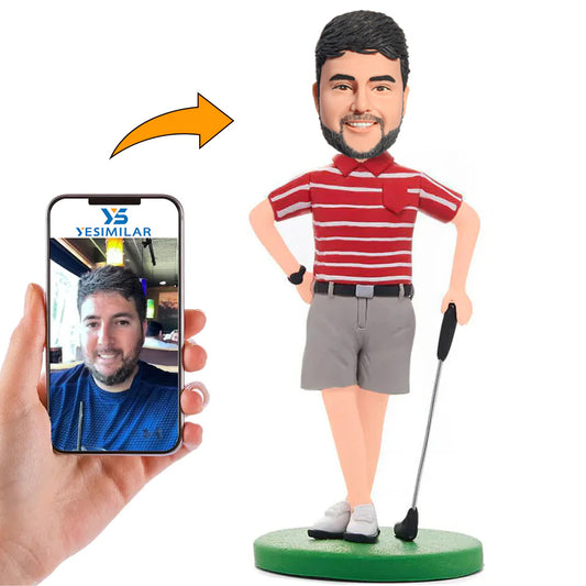 Golf Pose Golf Player Custom Bobbleheads Personalized Figures