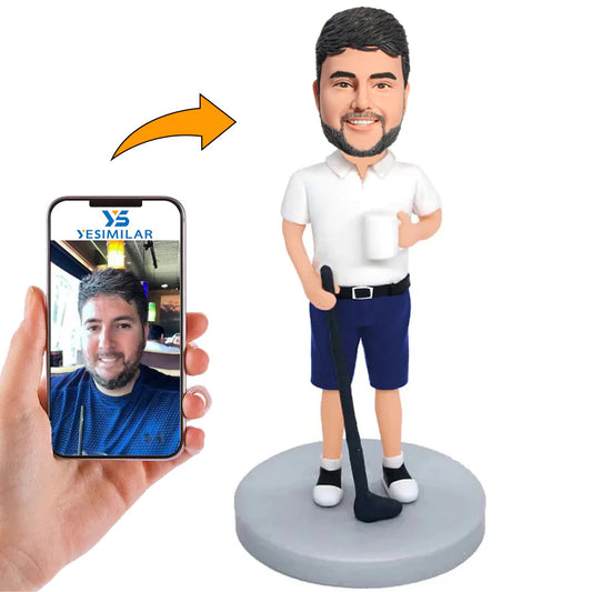 Black Pants Golf Player Custom Bobbleheads Personalized Figures