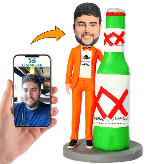 Casual Man with Beer Custom Bobbleheads