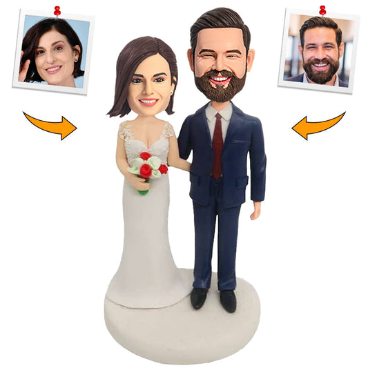 Happiness Wedding Happy Couple Custom Bobbleheads