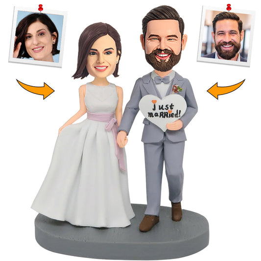 Wedding Just Married Couple Custom Bobbleheads