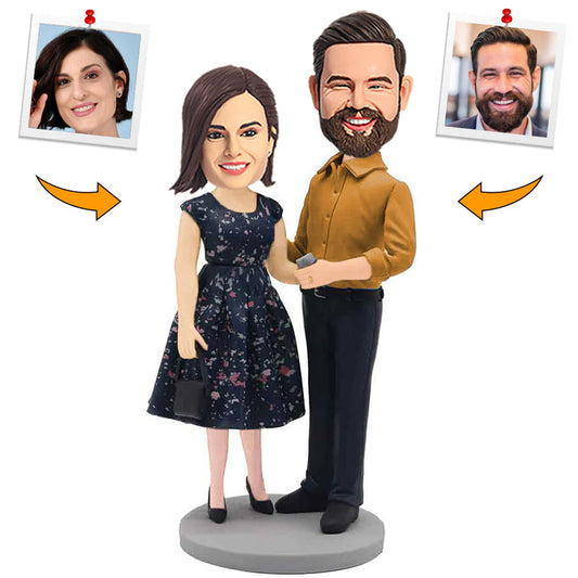 Fashion Lady and Business Man Couple Custom Bobbleheads